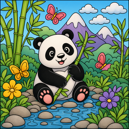 Colorful panda artwork