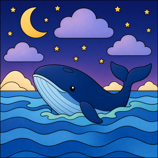 Colorful whale artwork